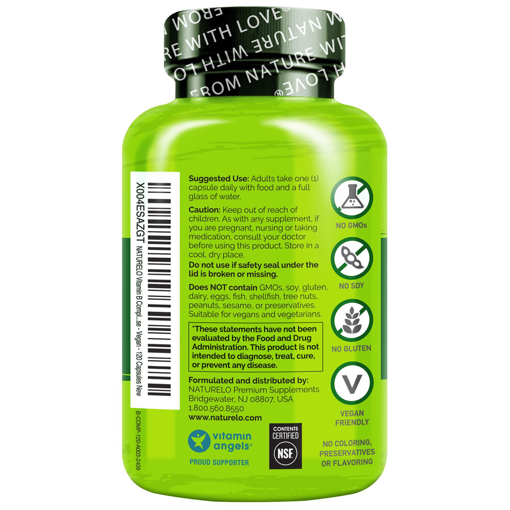 Close-up of the NATURELO B Complex label