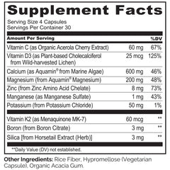 Plant-based calcium from marine algae illustration on packaging