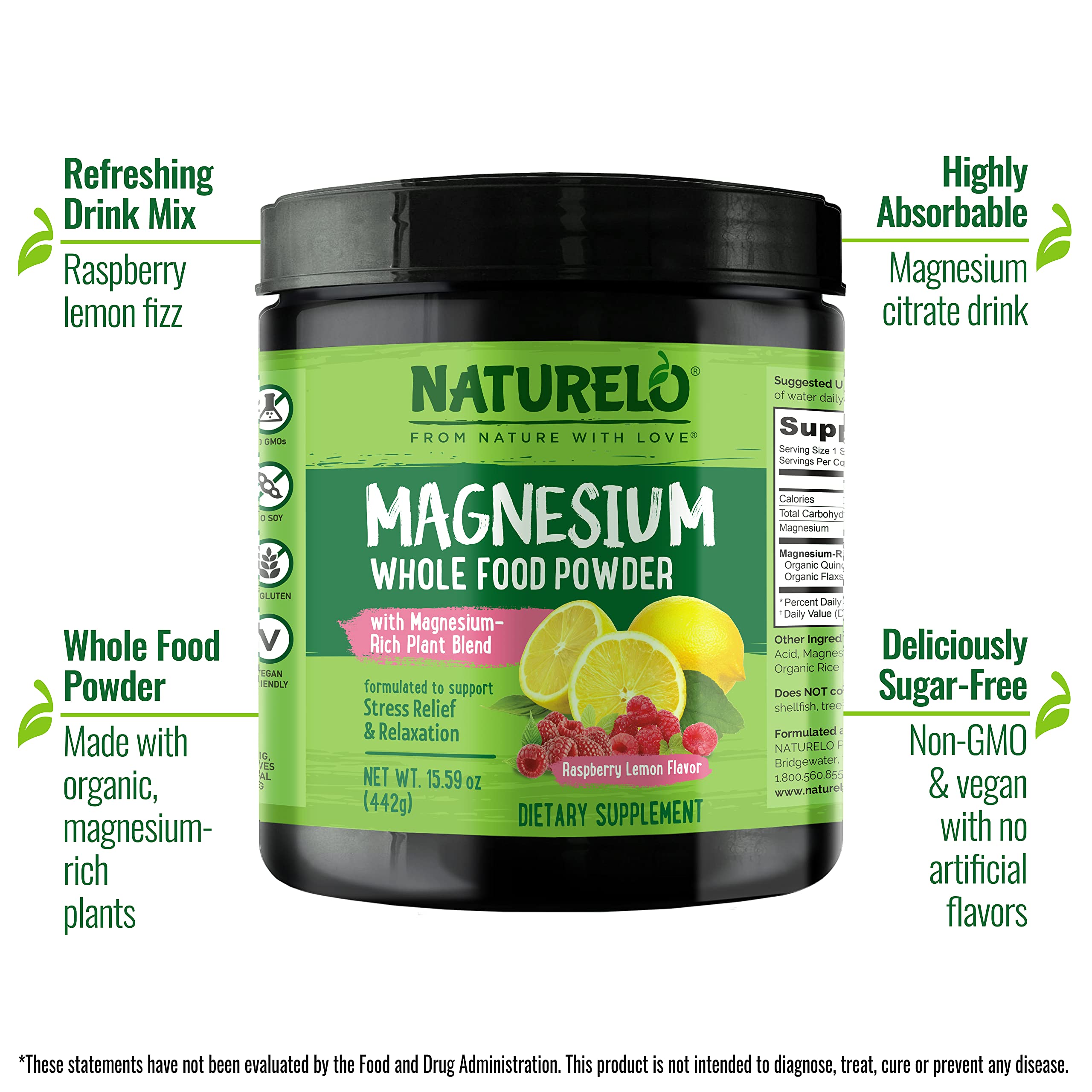 Raspberry Lemon fizz preparation using Naturelo Magnesium Powder