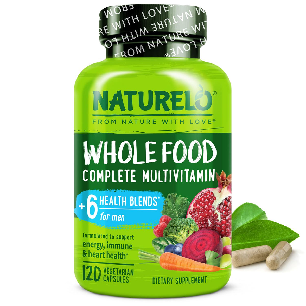 NATURELO Mens Multivitamins bottle front view