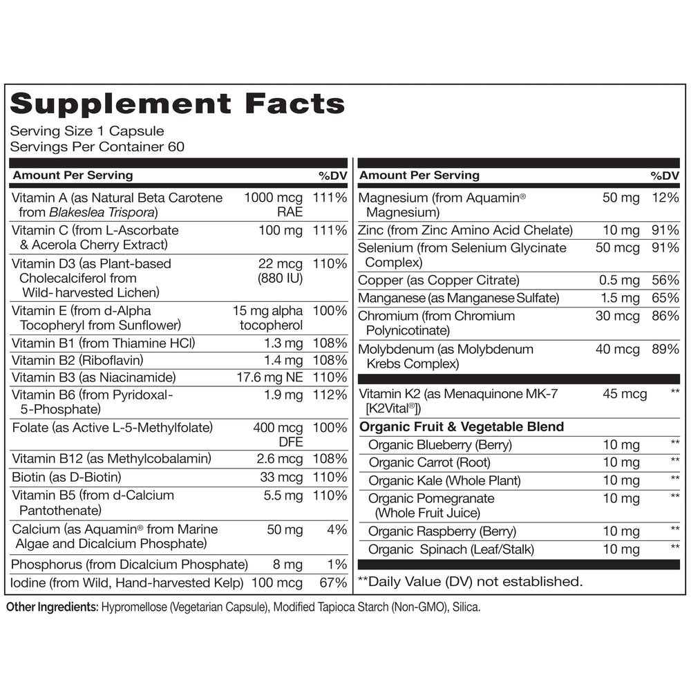 Naturelo Men's multivitamin 60 vegetarian capsules