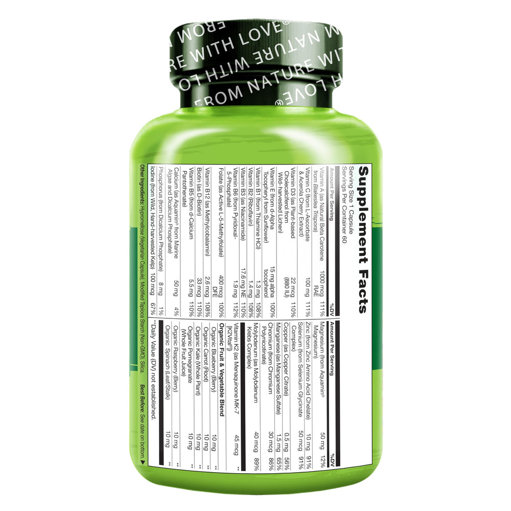 Organic whole foods ingredients in Naturelo Mens Multivitamins