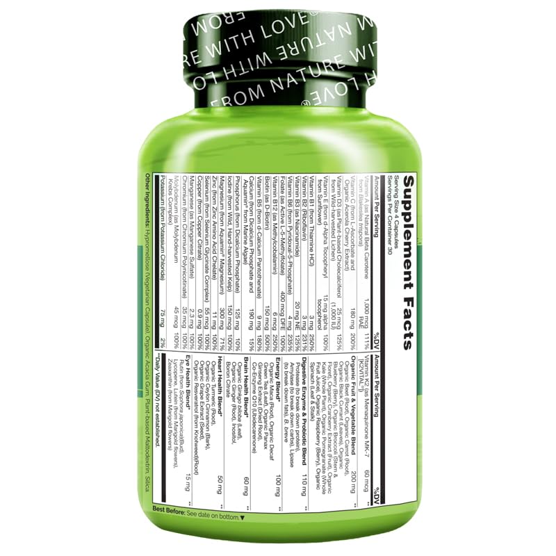 Naturelo packaging front emphasizes vegetarian capsules and clean sourcing.