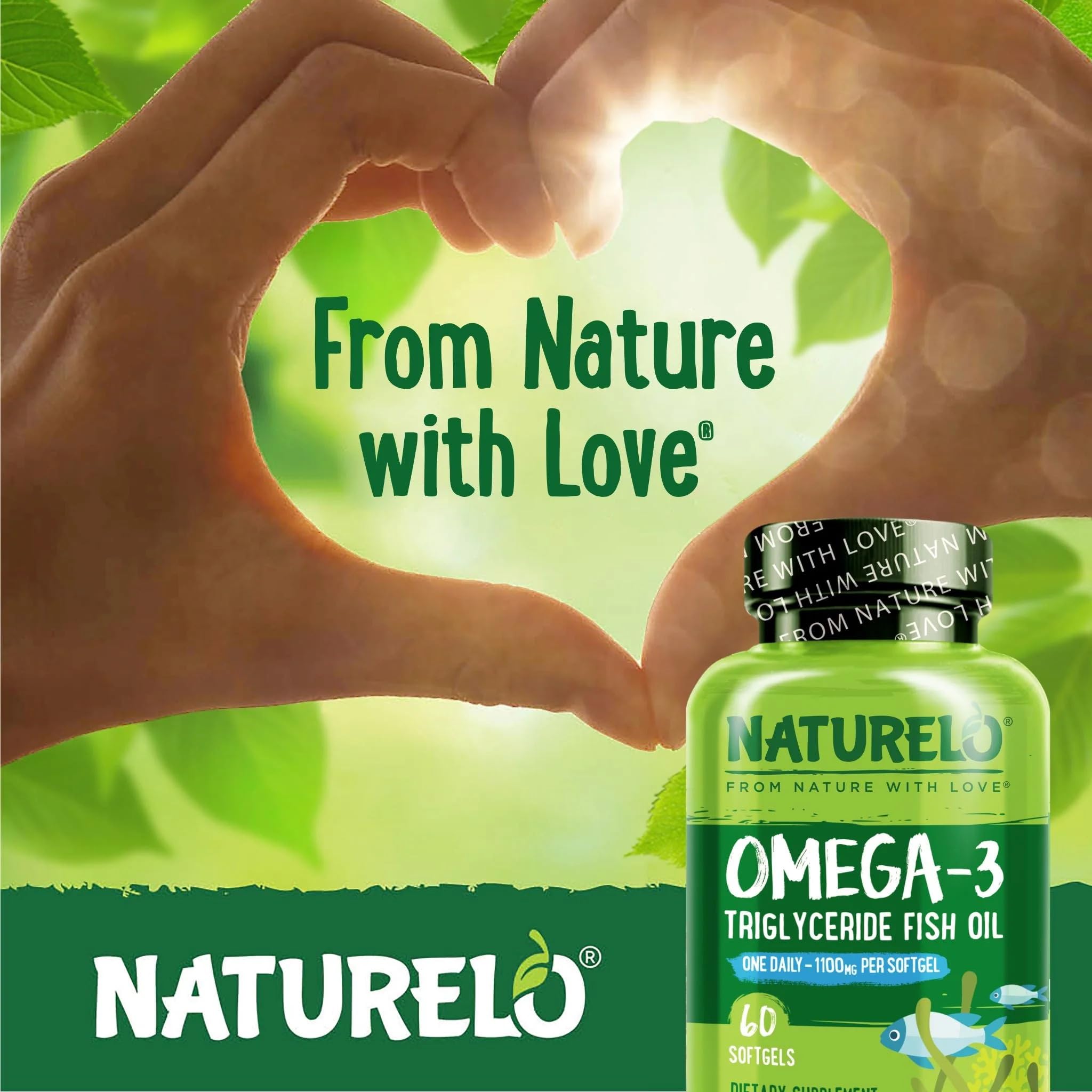 Calendar graphic showing two month supply of omega-3