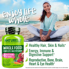 Naturelo plant-based vitamins label shows chelated minerals for better bioavailability