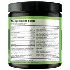 Packaging and scoop of NATURELO Raw Greens Powder 240g Mixed Berry