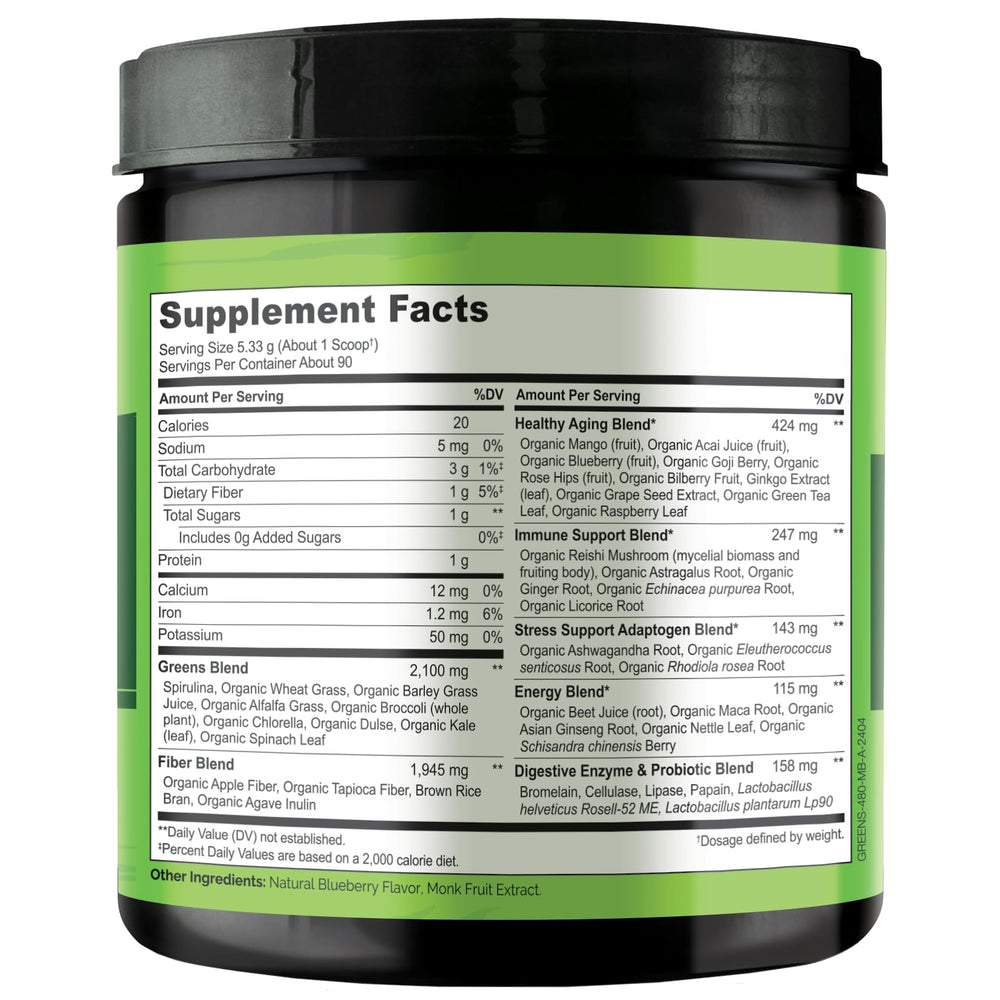 Naturelo Raw Greens Powder antioxidant-rich blends for balanced daily nutrition.