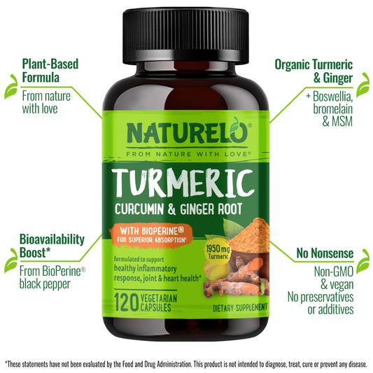 Plant-based joint support ingredients: turmeric, ginger, boswellia