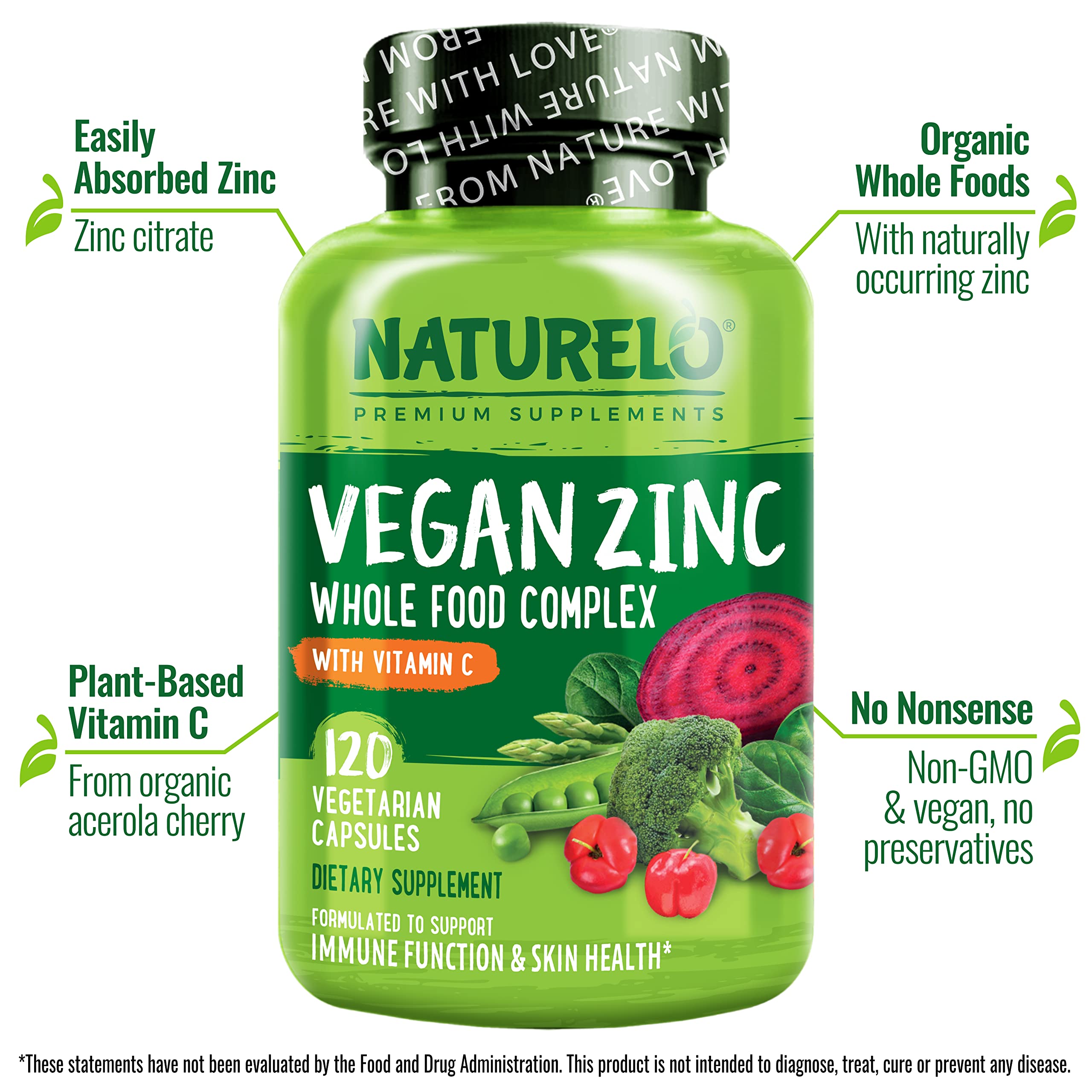 Zinc brown rice chelate with vitamin C from organic acerola cherry