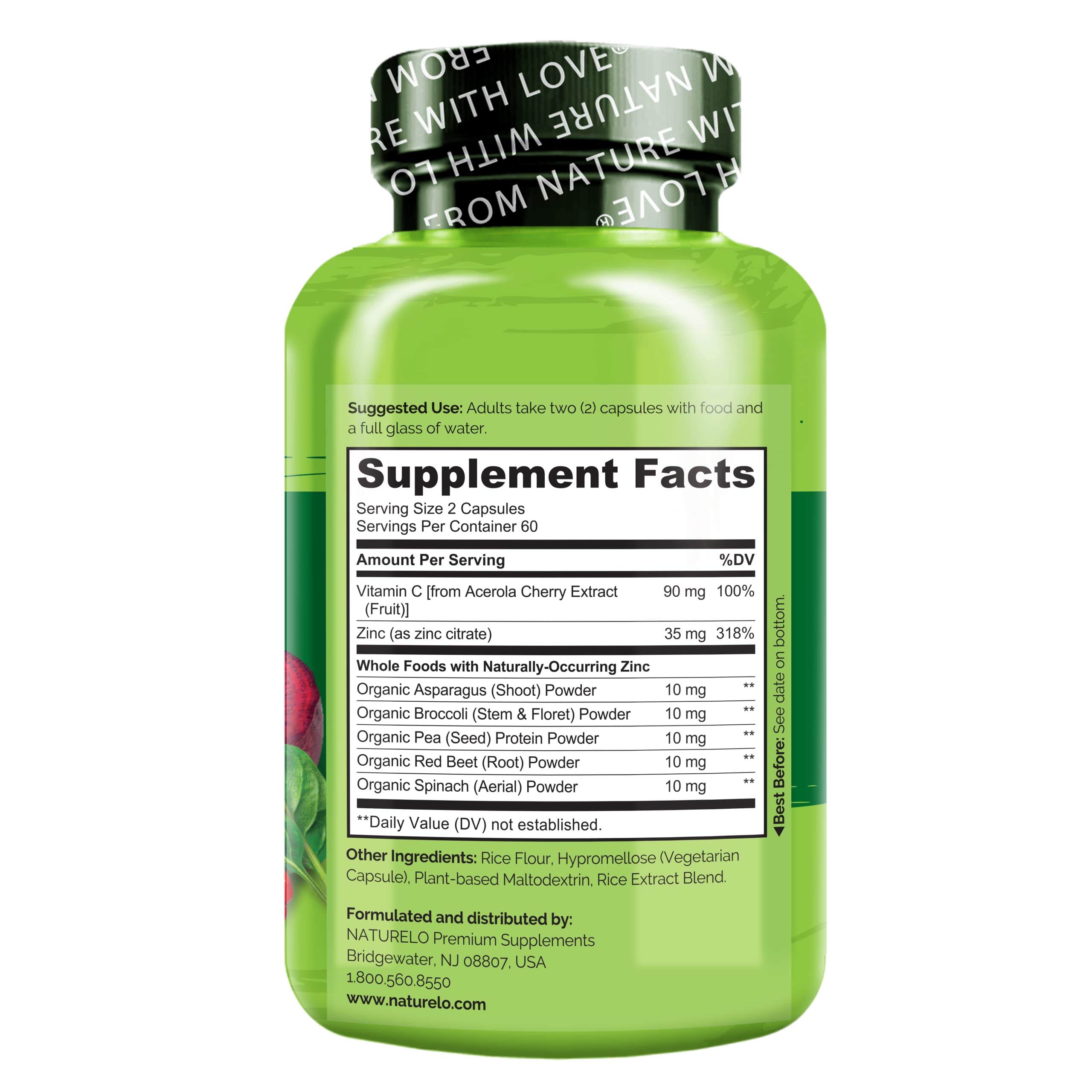 Supports healthy skin, hair and nails with zinc and vitamin C