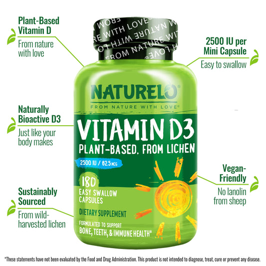 Close-up of vegan Vitamin D3 capsules from lichen