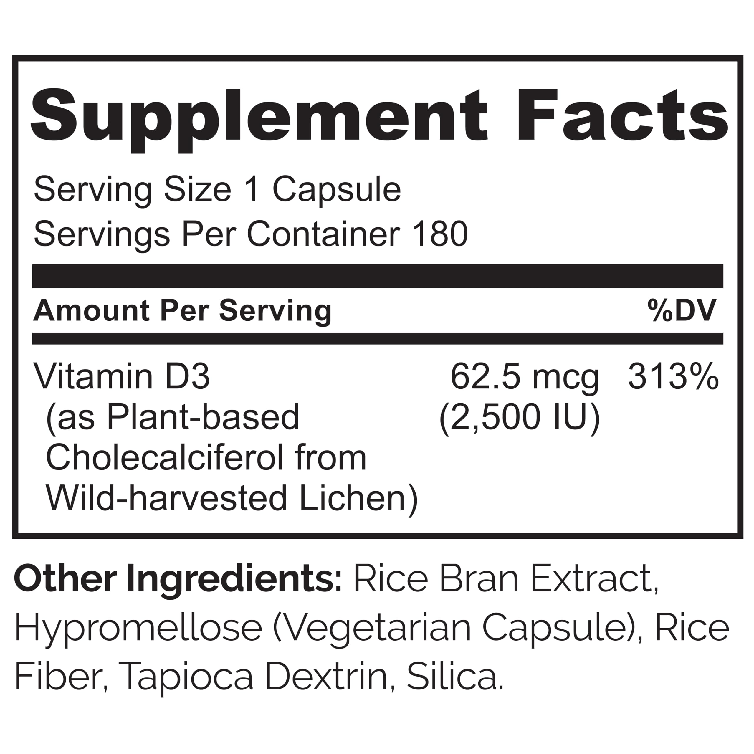 Front view of Naturelo Vitamin D3 packaging