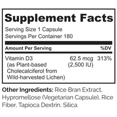 Front view of Naturelo Vitamin D3 packaging