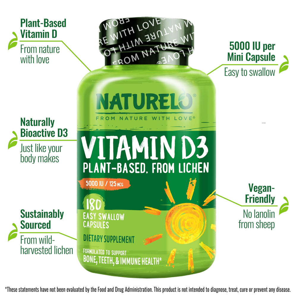 Non-GMO gluten-free D3 supplement packaging