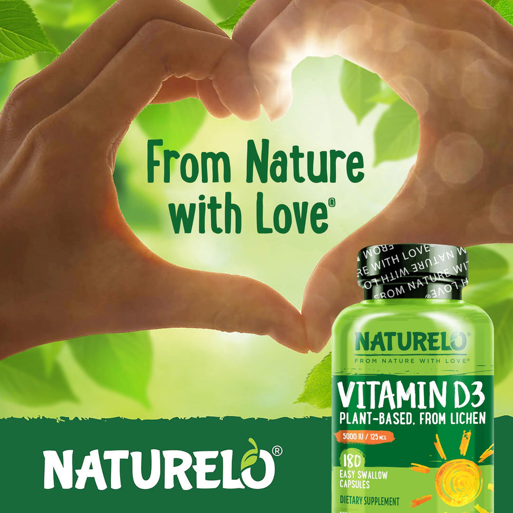 Boxed Naturelo Vitamin D3 product with vegan labeling