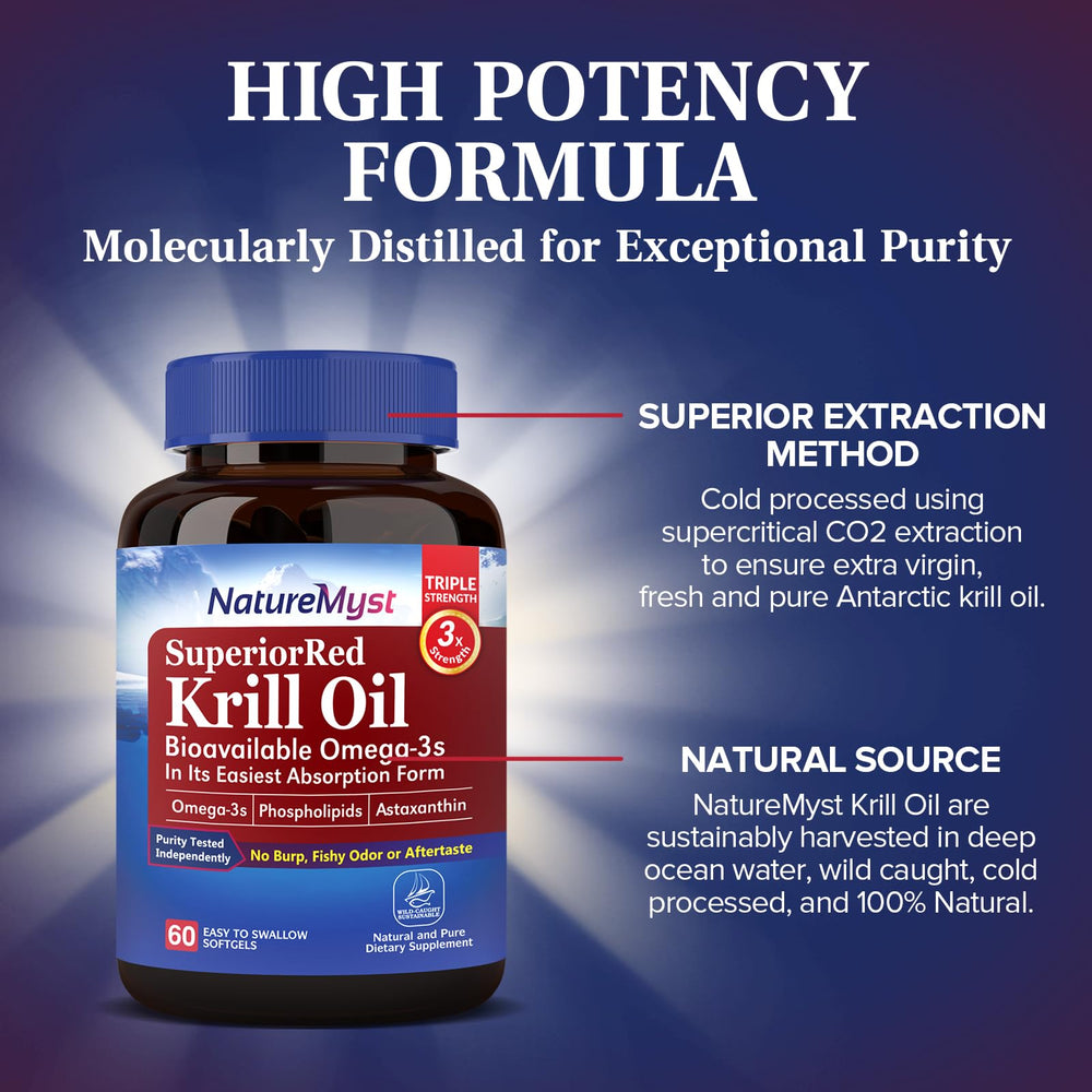 Label showing omega-3 content (EPA/DHA) on krill oil bottle