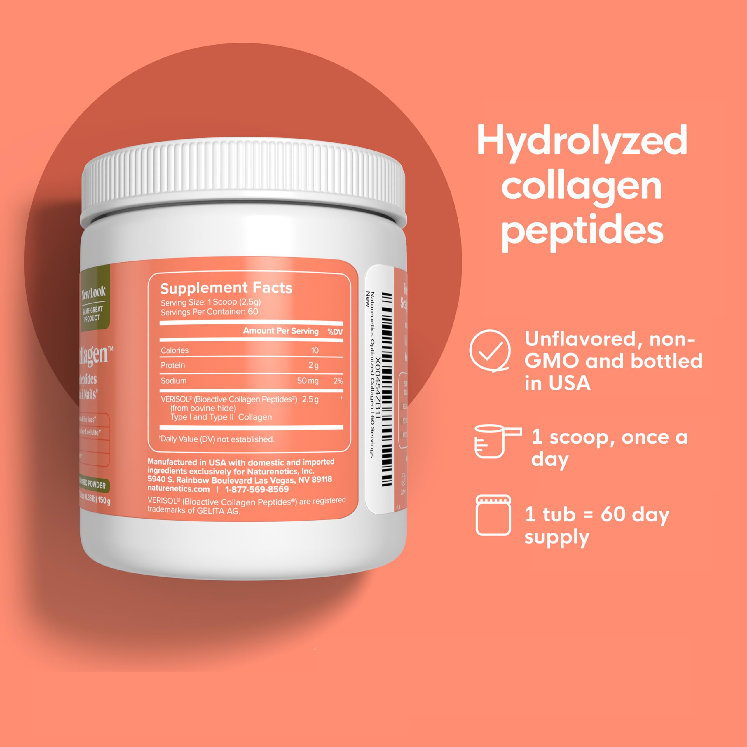 Hydrolyzed Type I & III bovine collagen powder dissolving in liquid