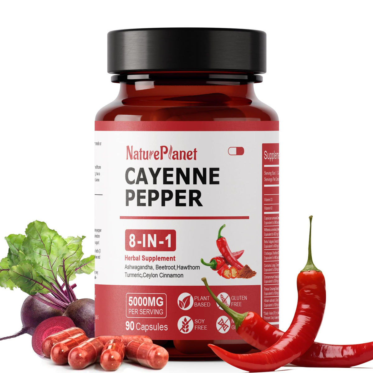 NaturePlanet Cayenne Pepper Capsules main product image