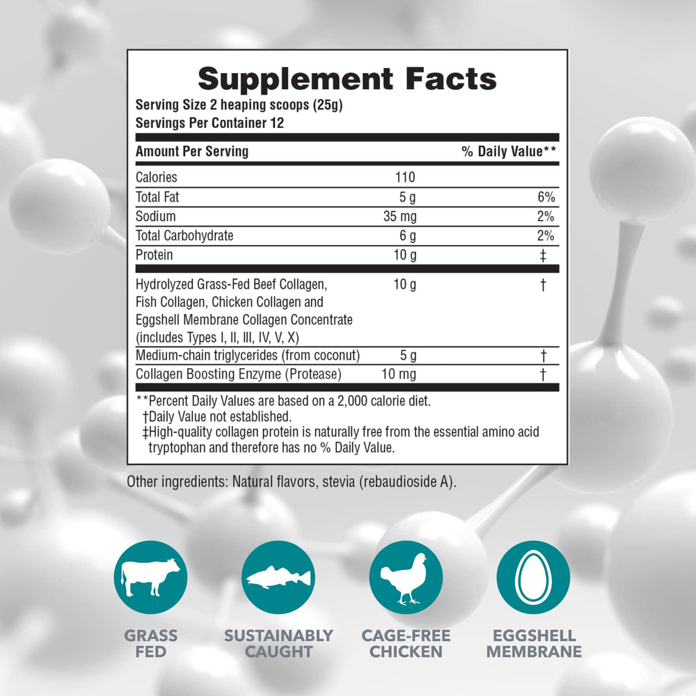 Collagen types I, II, III, IV, V and X featured in NaturePlus Creamer Vanilla