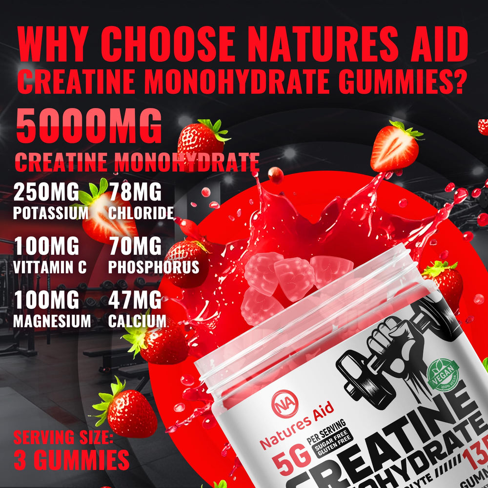 Close-up of three Creatine Monohydrate Gummies