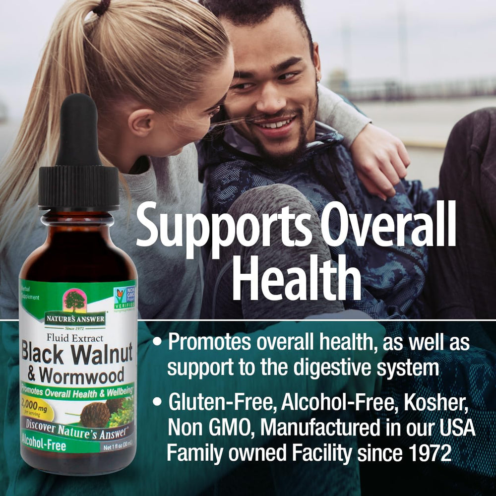 Front label of Nature's Answer Black Walnut and Wormwood Complex