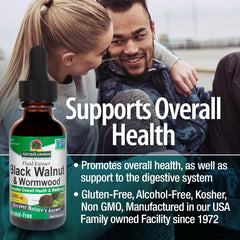 Front label of Nature's Answer Black Walnut and Wormwood Complex