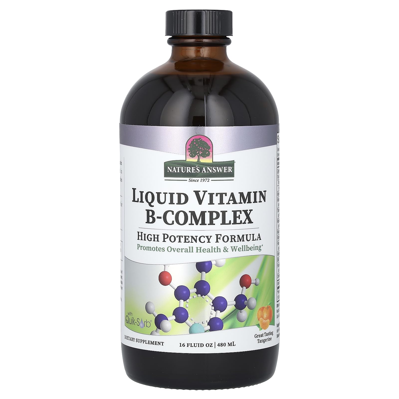 Nature's Answer Liquid Vitamin B-Complex bottle with Tangerine flavor, 16oz