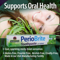 Nature's Answer PerioBrite toothpaste made in USA packaging