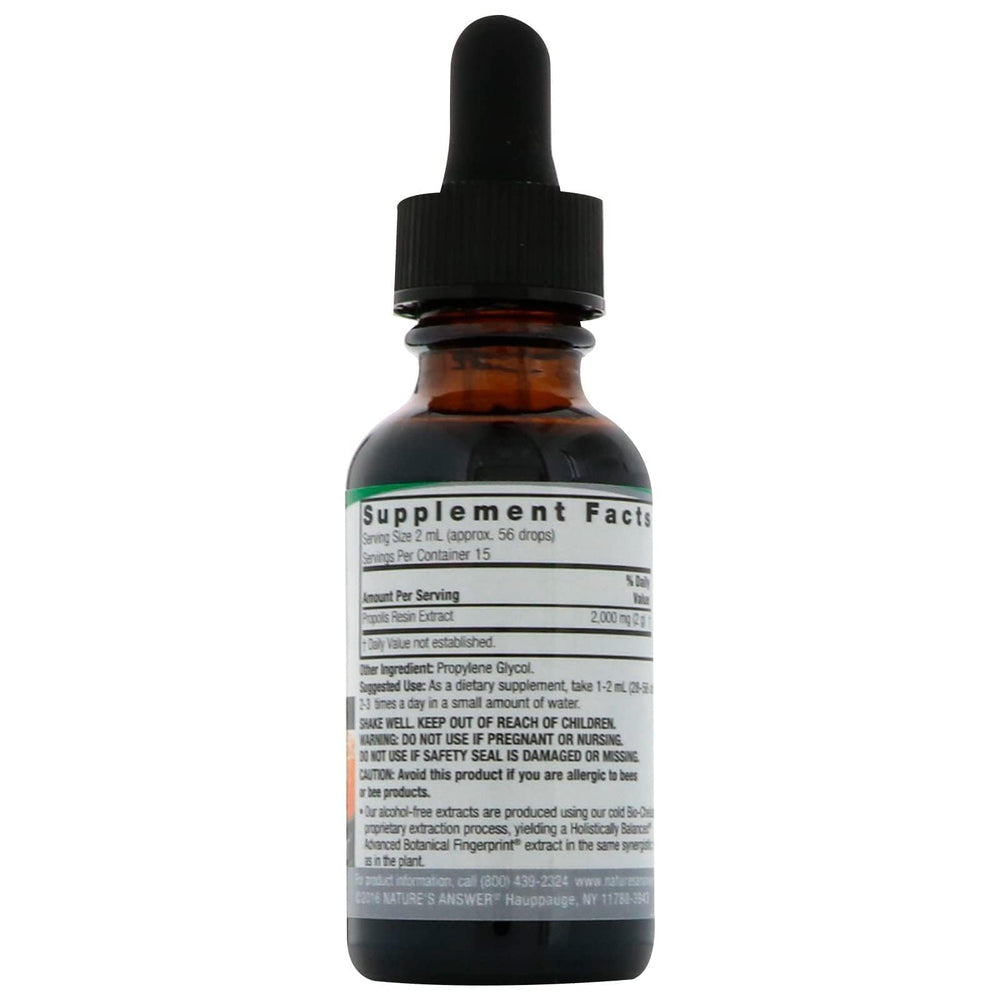Nature's Answer Propolis Resin Extract label