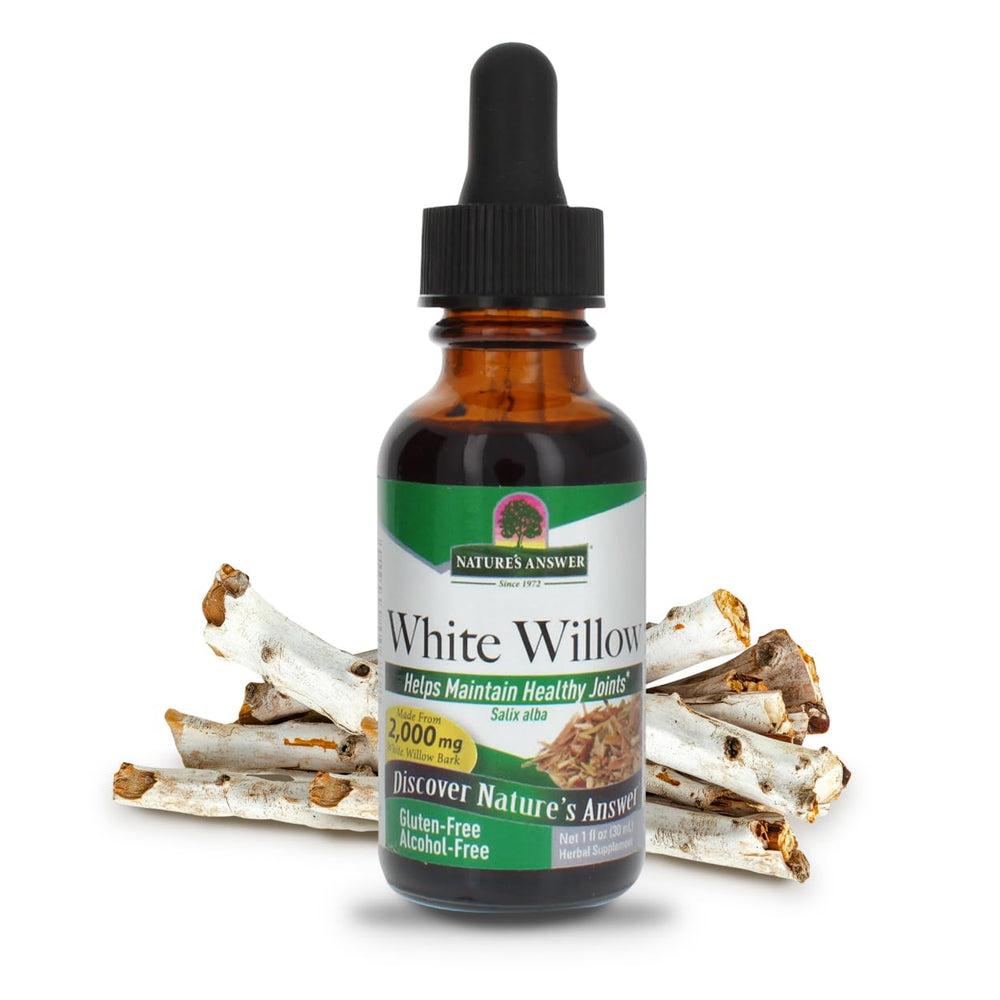 Nature's Answer White Willow Bark Extract 1oz bottle for natural daily joint support