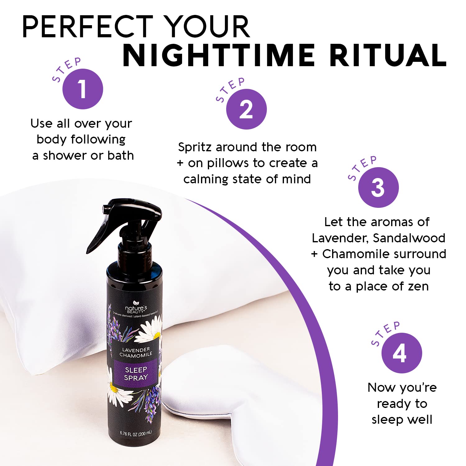 Mist being sprayed onto a pillow for sleep