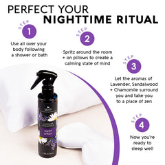 Mist being sprayed onto a pillow for sleep