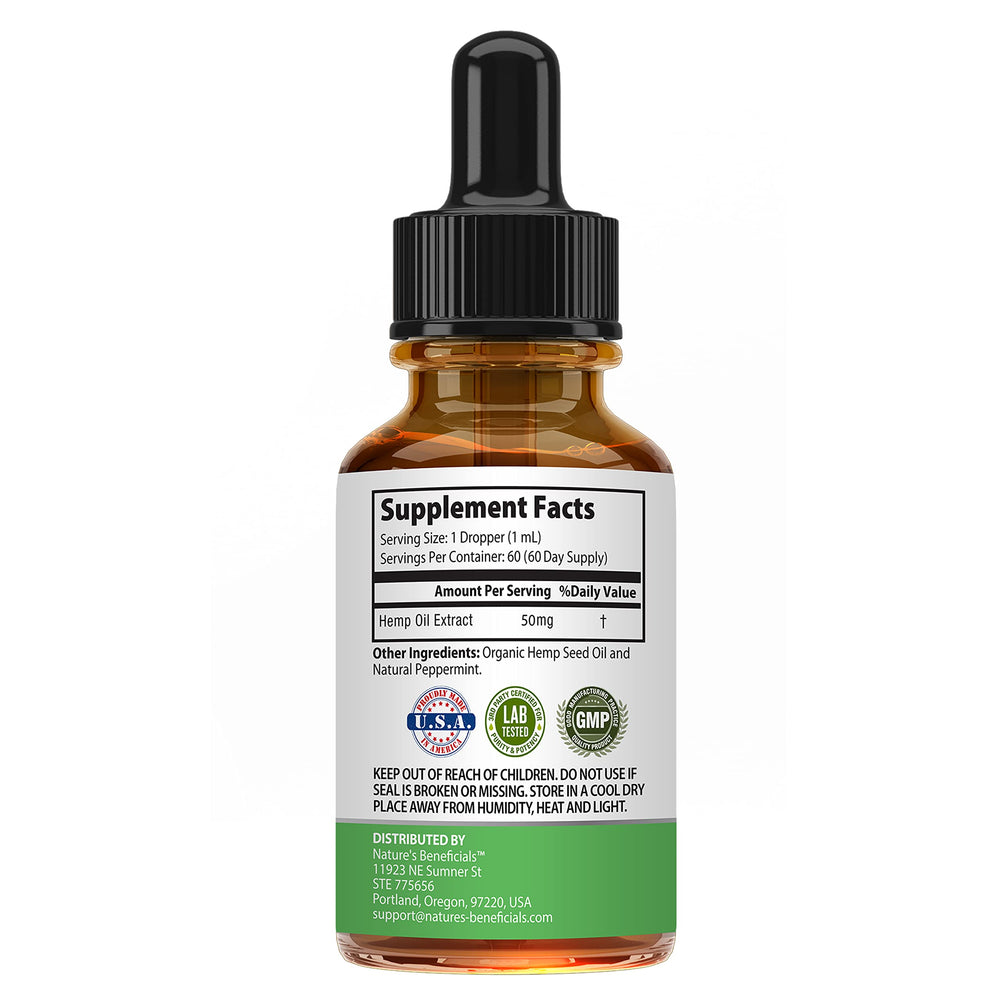 NATURE'S BENEFICIALS organic hemp seed oil blend for enhanced absorption