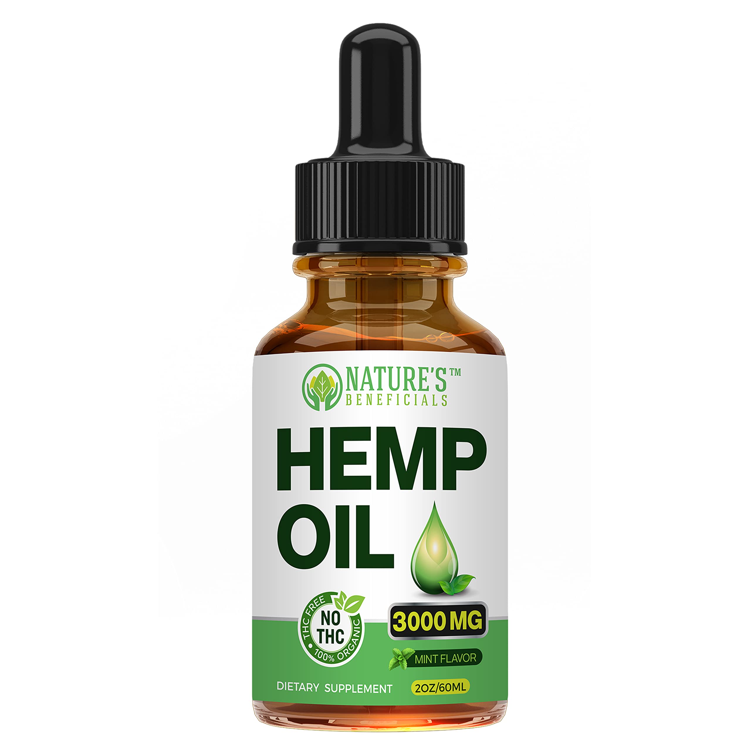 NATURE'S BENEFICIALS peppermint hemp drops showing flavor and ease of use