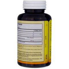 Chewable raspberry-flavored probiotic tablets arranged on white background