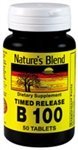 Bottle of Nature's Blend B-100 Complex Timed Release 50 Tablets