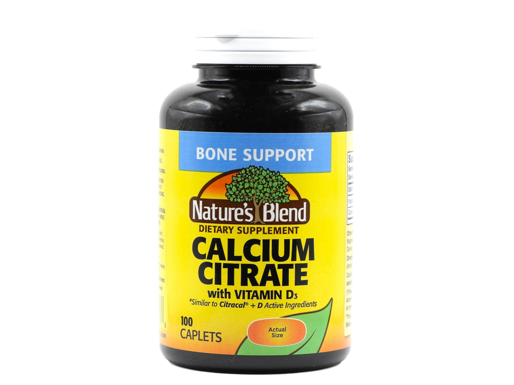 Nature's Blend Calcium Citrate with D3 100 Cplts bottle