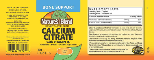 Calcium citrate with vitamin D3 tablets close-up