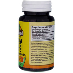 Vitamin D 200 IU per two-tablet serving shown on label