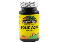 Nature's Blend Folic Acid 400 mcg bottle - front view