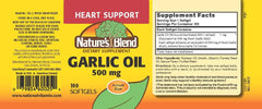 Nature's Blend garlic oil softgels with bottle and packaging