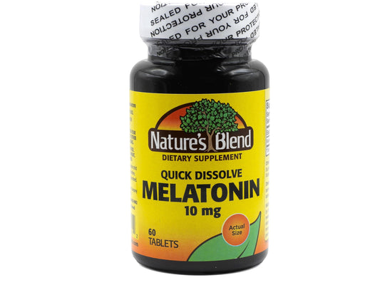 Nature's Blend Melatonin 10mg tablets - bottle front