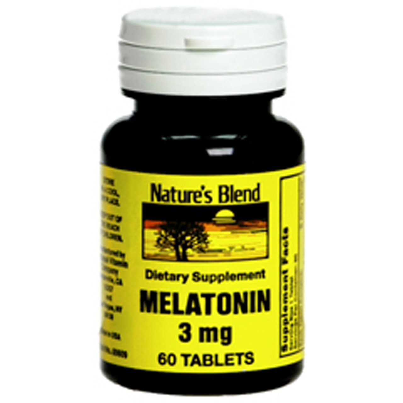 Nature's Blend Melatonin 3 mg bottle with packaging - pack shot