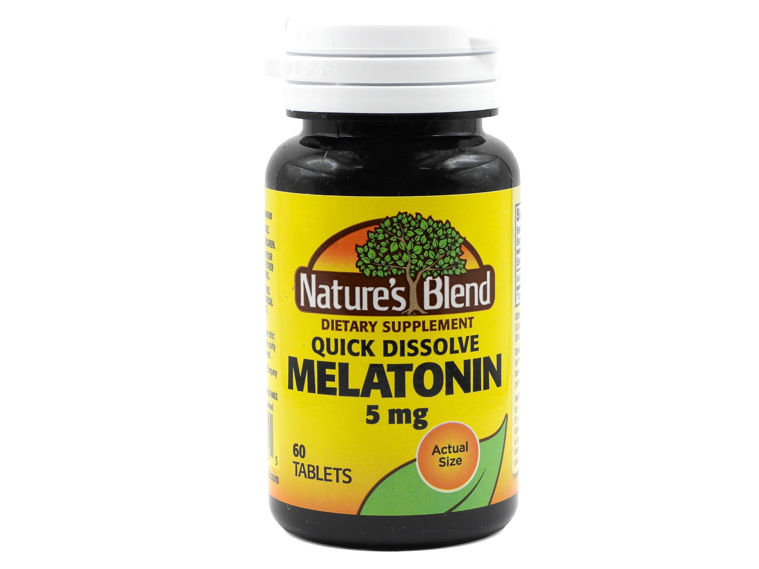 Nature's Blend Melatonin 5 mg tablets bottle label