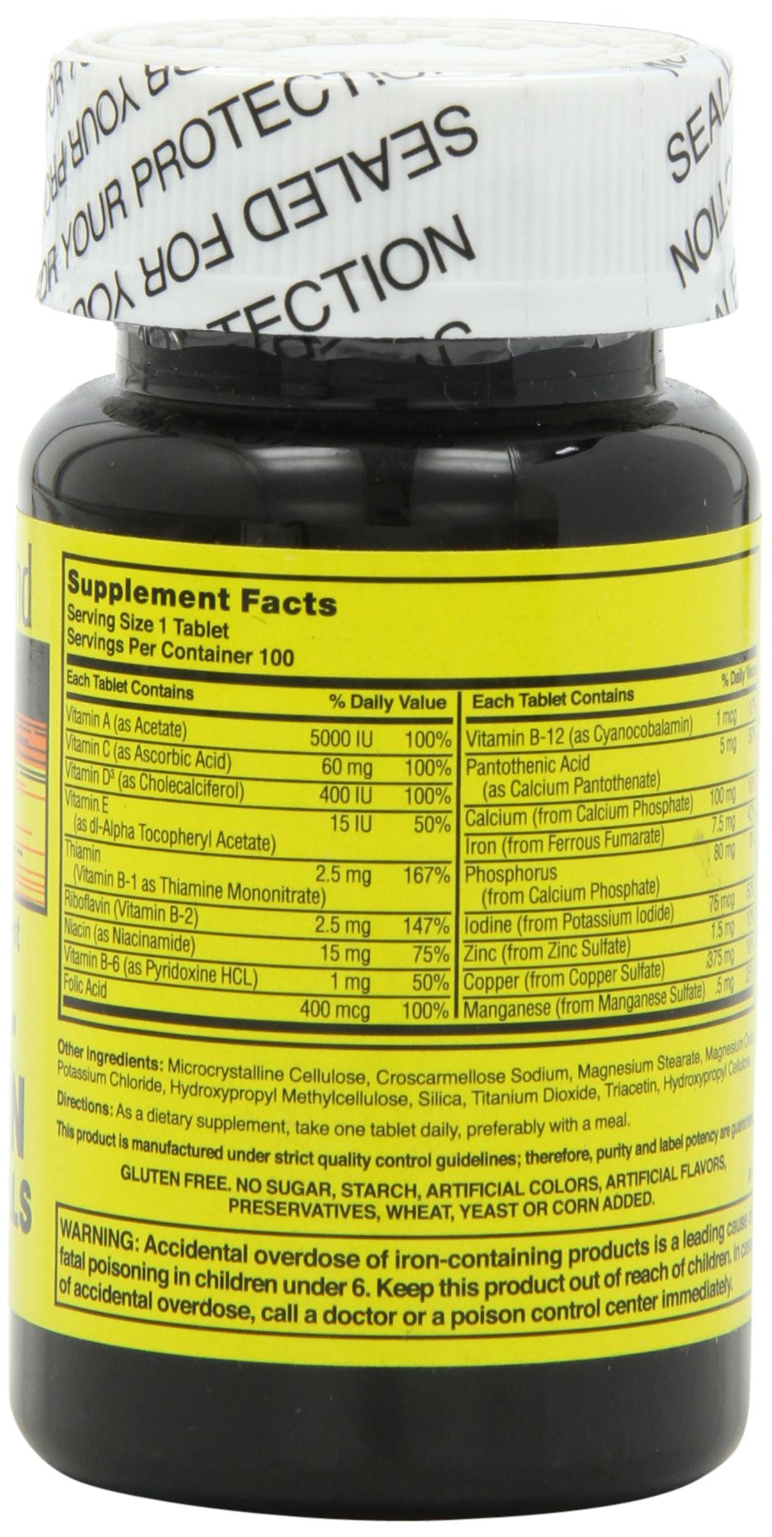 Close-up of NAT B Multivitamin & Min TB tablets