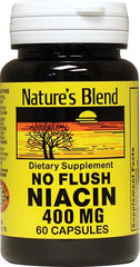 Close-up of Niacin No Flush 400 mg bottle label