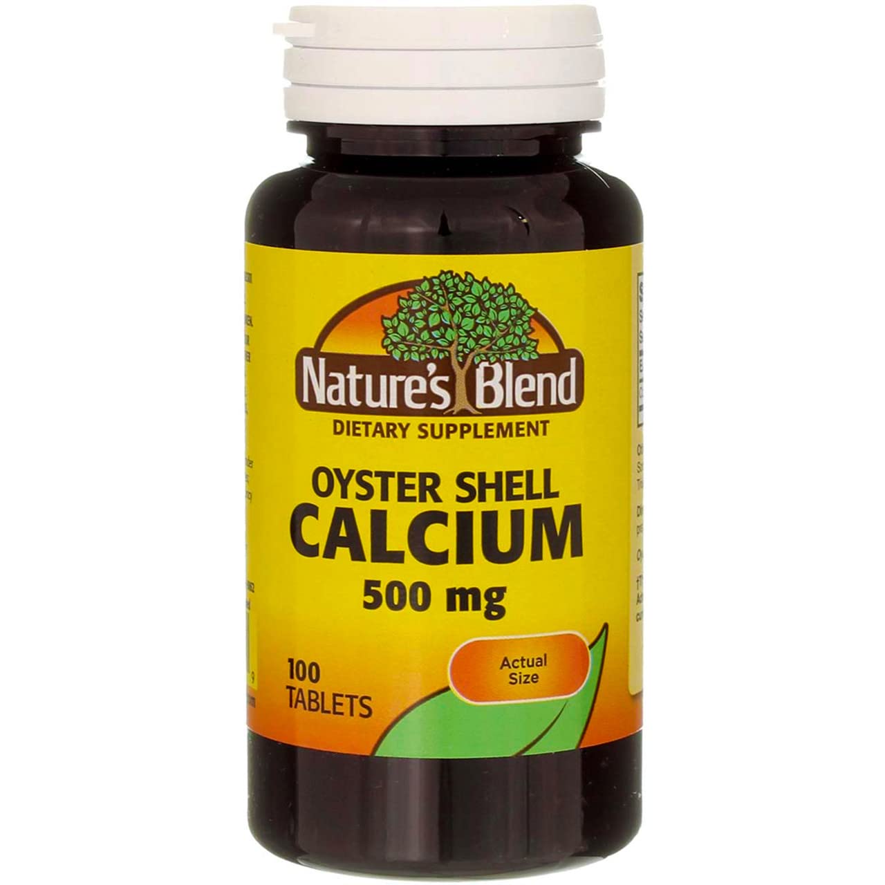 Nature's Blend Oyster Shell Calcium 500 mg tablets bottle – 100 count
