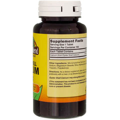 Unflavored oyster shell calcium tablets by Nature's Blend, 500 mg per tablet