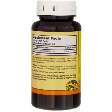 Adult calcium supplement tablets – Nature's Blend Oyster Shell Calcium 500 mg