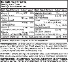 Bottle of Nature's Blend Prenatal Formula Multivitamin - 100 tablets